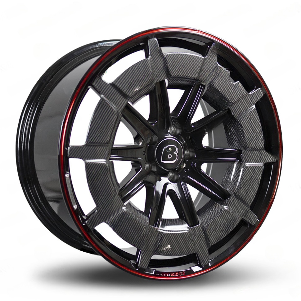 Кованые диски BRABUS MONOBLOCK Z Carbon Edition R21 FORGED D270 10.0Х21/5X112.0 D66.6 ET45 BLACK/RED/C